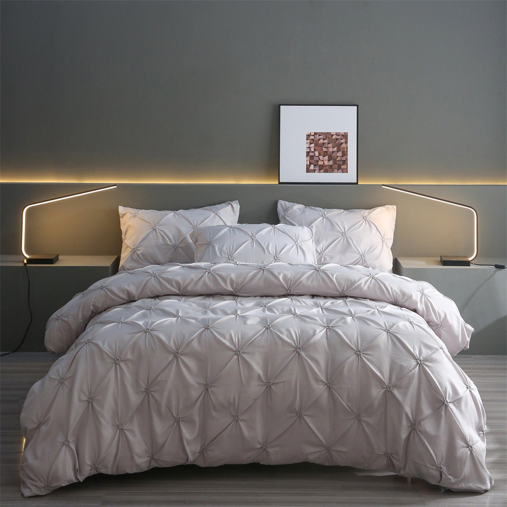 BowLift 丨 Embroidered Craft Three-piece Bedding Set (Pillowcase & Quilt Cover)