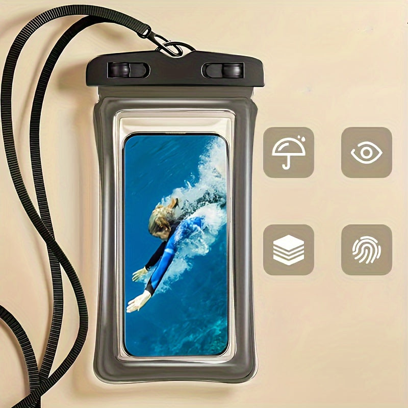 Azura | Waterproof Phone Case with Neck Strap for Beach and Travel – Durable PVC Smartphone Case for 20-32 cm Devices