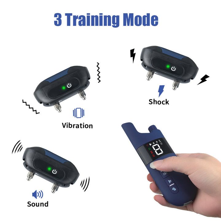 Azura | Electric Dog Training Collar – 500m Remote Control, Waterproof IPX7, Shock, Vibration & Sound Modes