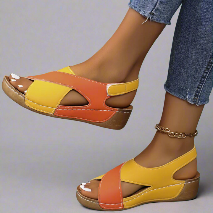 COLORBLOCK SLINGBACK SANDALS
