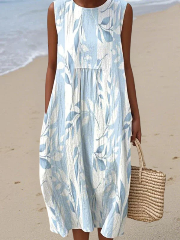 Joy | Midi Robe with Leaf Print