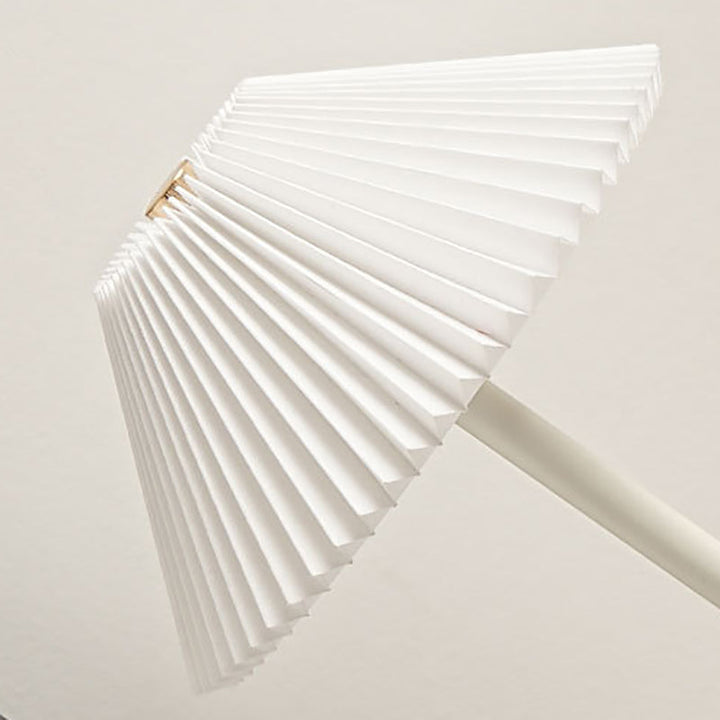 BowLift | Contemporary Scandinavian rechargeable iron fabric cone pleated LED table lamp for bedside
