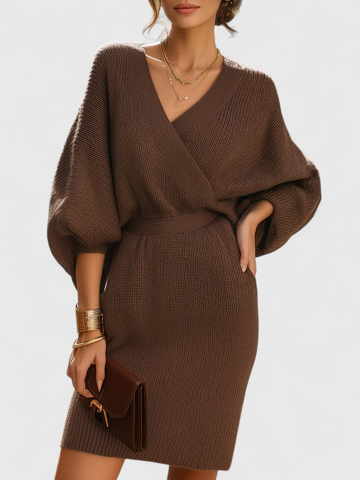 THEA – WRAP KNIT MINI DRESS