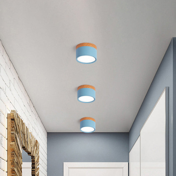 BowLift | Small ceiling light Macaron metal kitchen bar recessed lighting in yellow/blue/black and wood