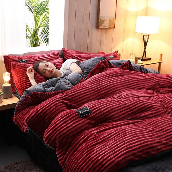 BowLift | Thickened Corduroy Velvet Bedding Set