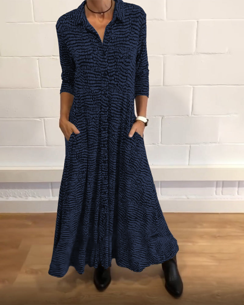 Mathea - Long Sleeve Maxi Dress With Pockets