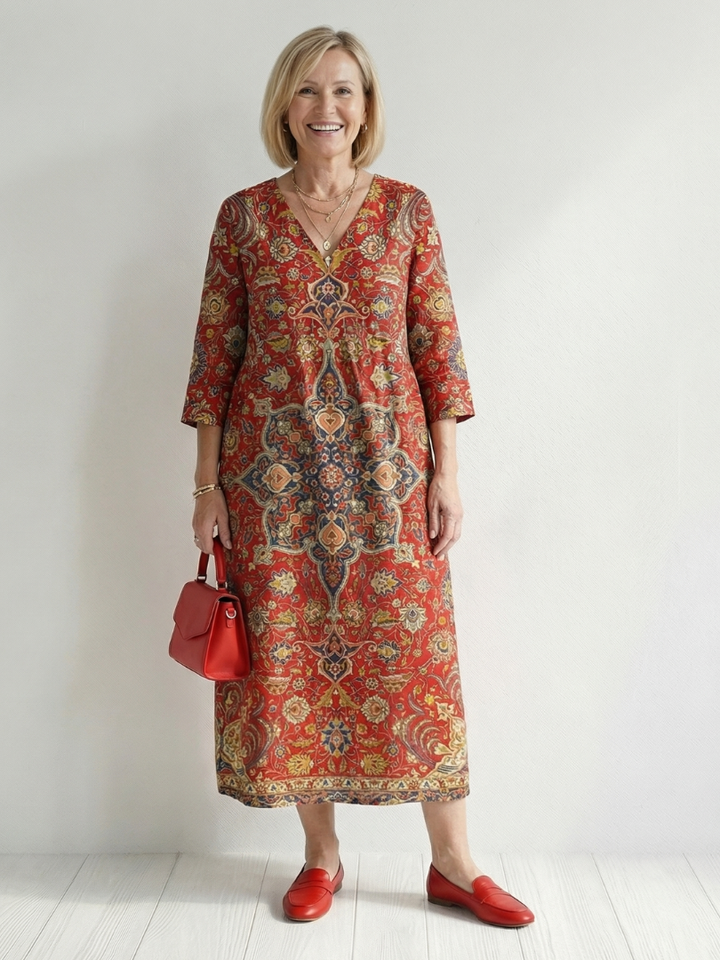Carter | Ease Patchwork Midi Dress