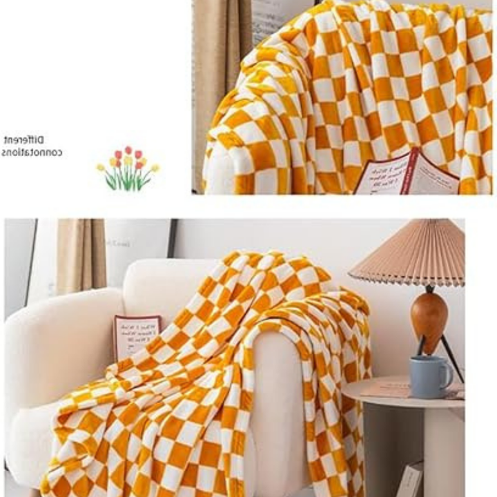 Azura | Stylish blanket in checkered pattern for your home