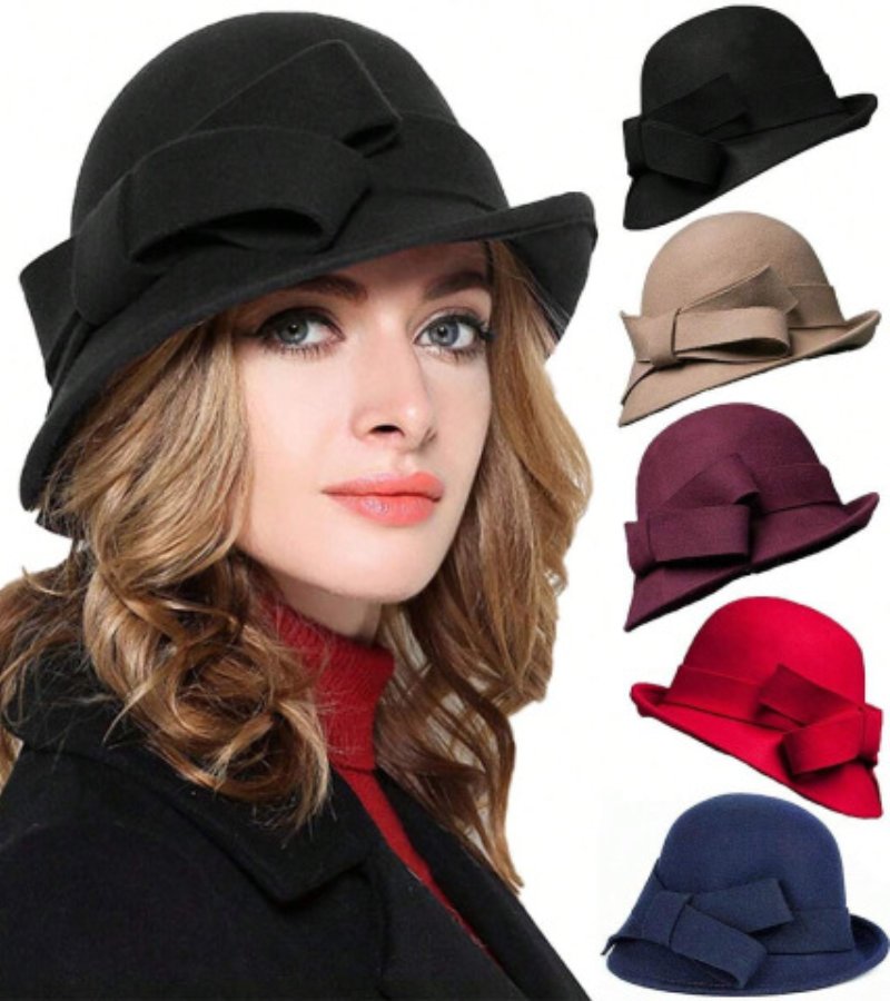 Klaver - Vintage Felt Hat with Side Bow