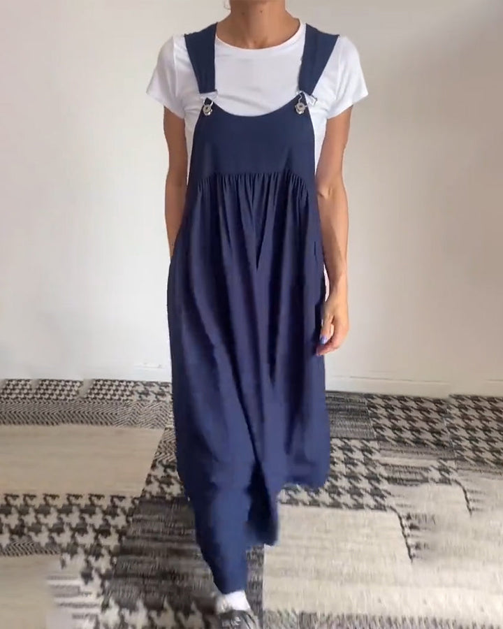 Grace™ - Casual Solid Color Suspenders Dress