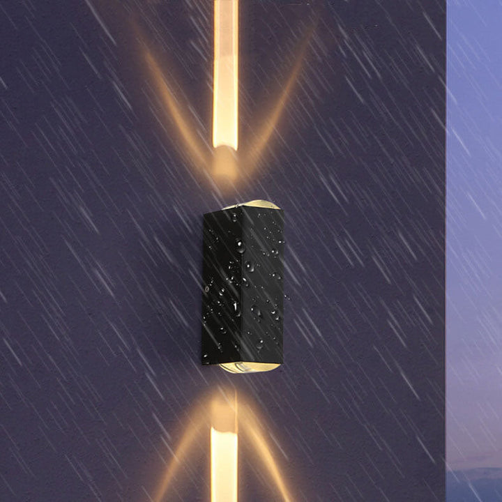 Azura | Modern Waterproof LED Outdoor Wall Light | Rectangular Up/Down Aluminum Fixture