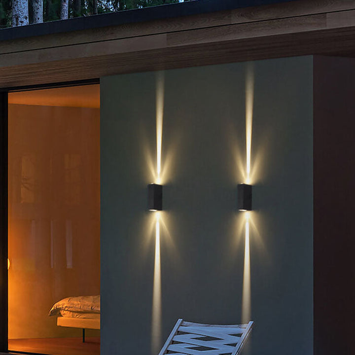 Azura | Modern Waterproof LED Outdoor Wall Light | Rectangular Up/Down Aluminum Fixture