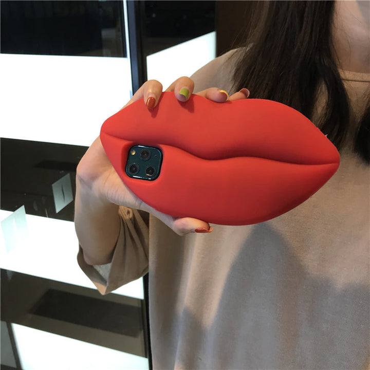 Azura | 3D Big Red Lip Mouth Kiss Soft Silicone Shoulder Iphone Cases