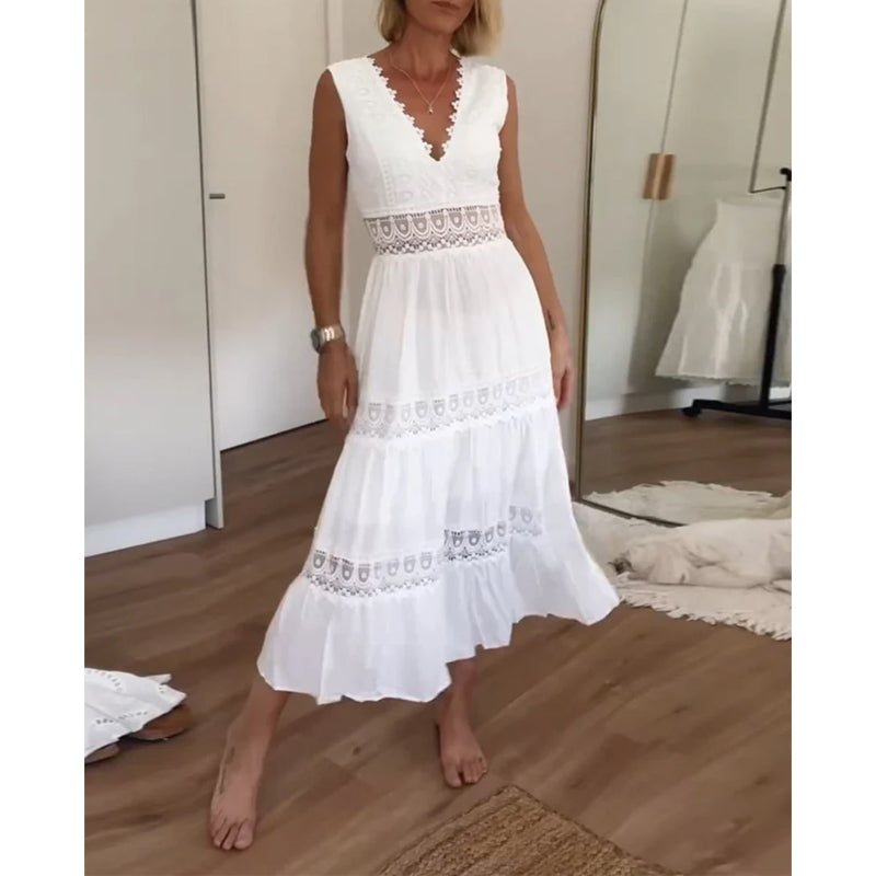 Mirna - V-neck lace tank dress