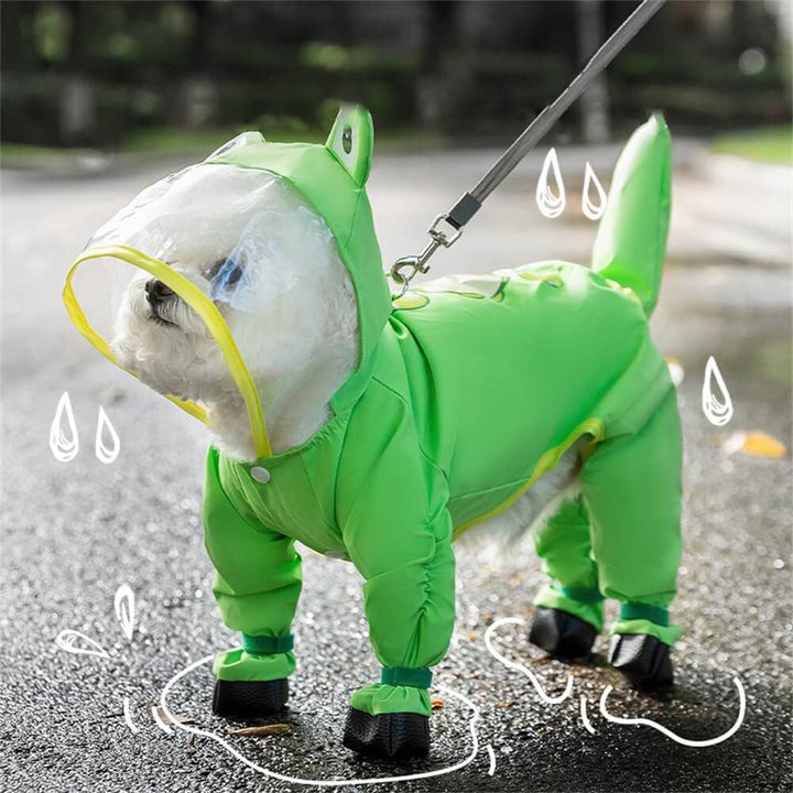 Azura | Dog Animal Shaped Overall Raincoat Waterproof Cover Including Tail