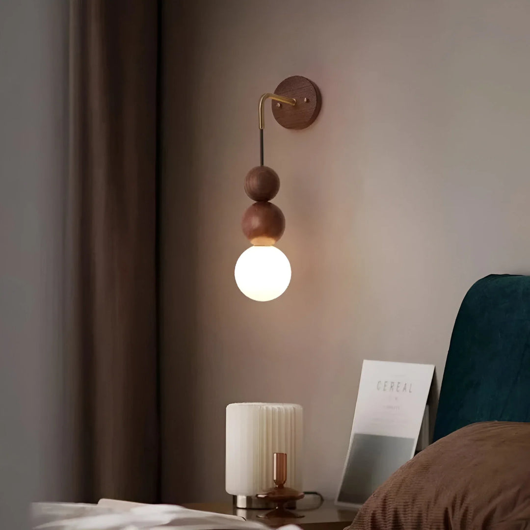 GlowHaven – Walnut & Brass Accent Wall Light