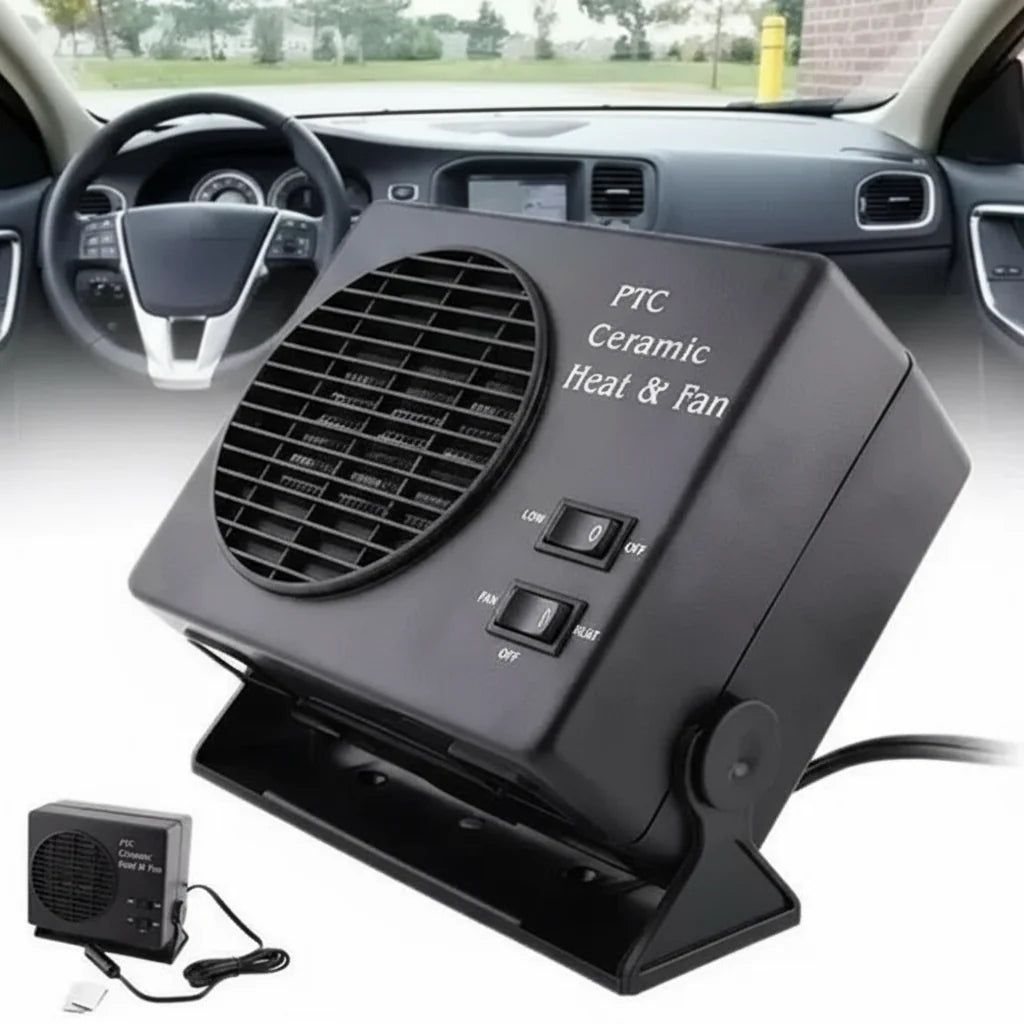 Azura | 12V Ceramic Car Heater Fan | 150W-300W | Portable Defroster w/ Automatic Thermostat