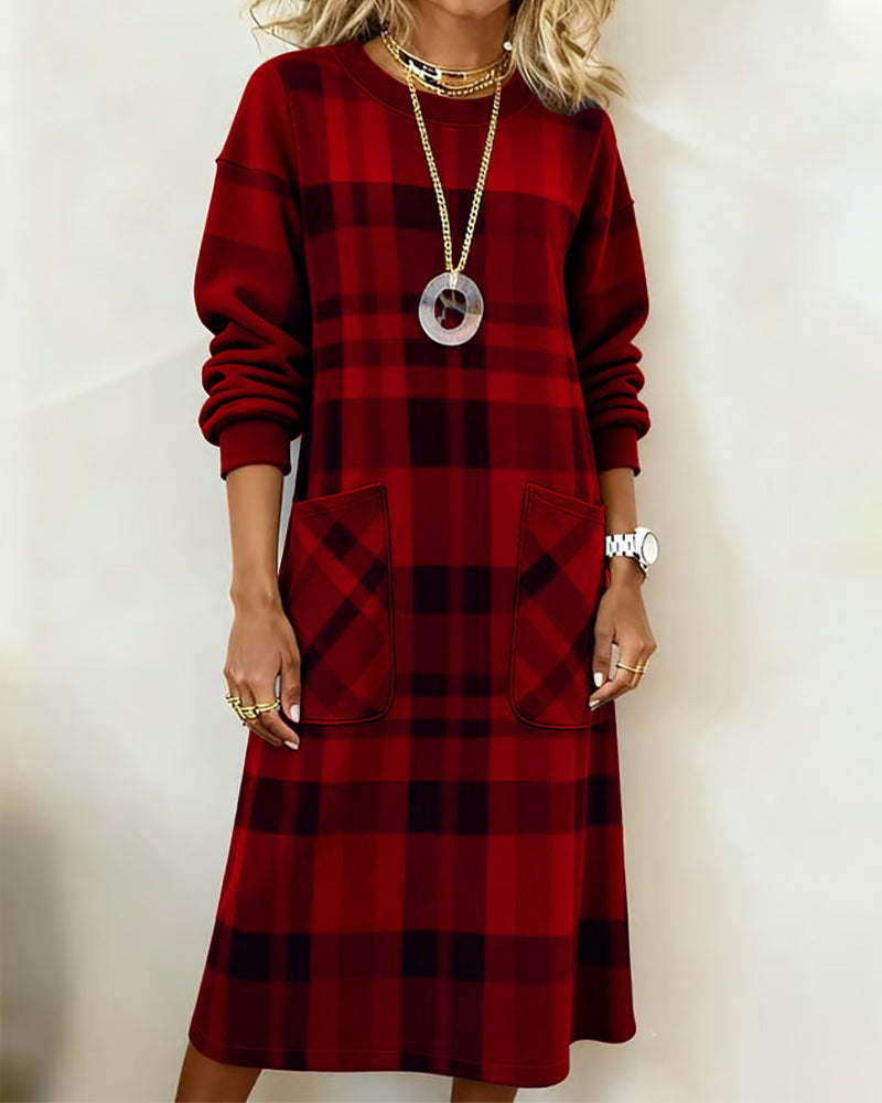 Kathrine™ Elegant Plaid Dress