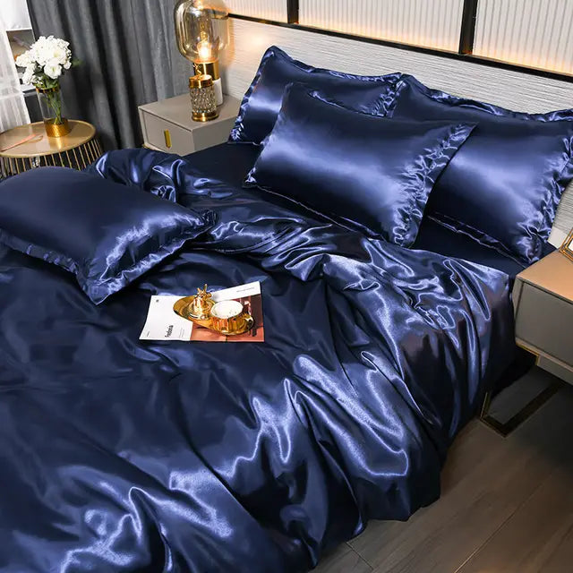 BowLift | Luxury Solid Satin Duvet Cover - SilkSerenity