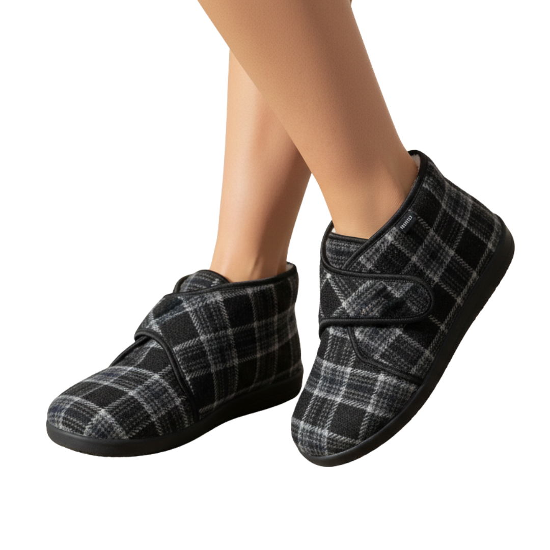 Mirenia - Soft Plaid Slipper Boots