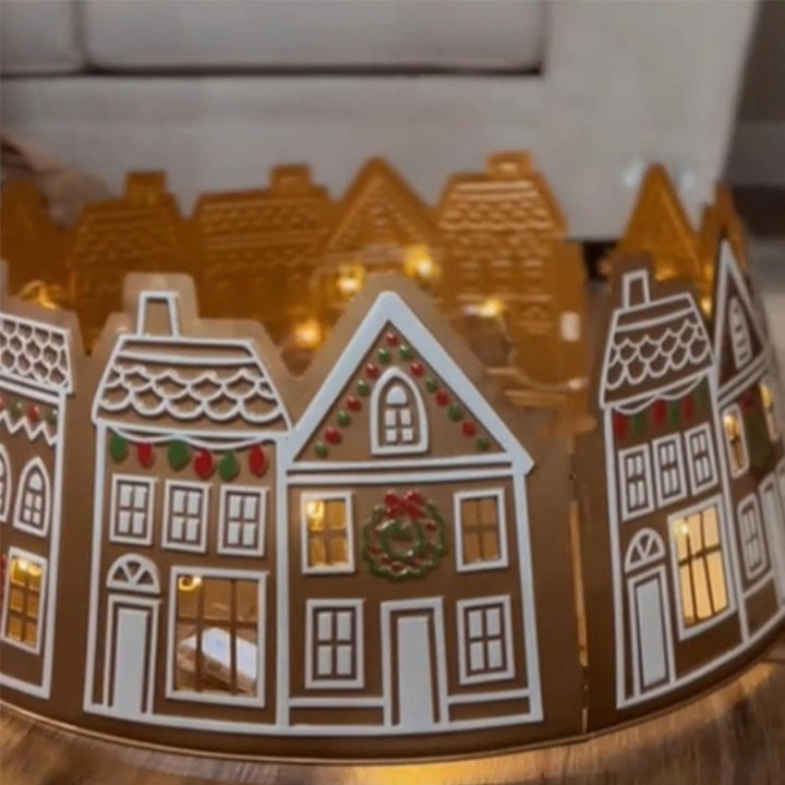 Azura | LED Gingerbread House Christmas Tree Collar Tree Skirt