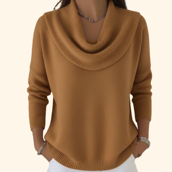 Lillian Elegant Cowl Neck Knit Sweater
