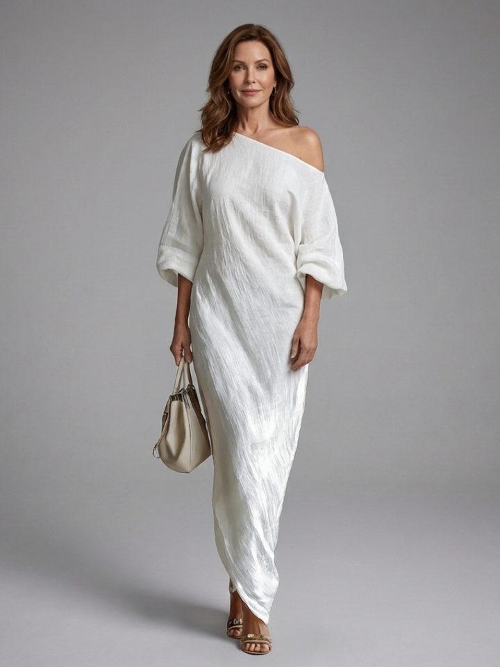 Blythe | One Shoulder Draped Maxi Dress
