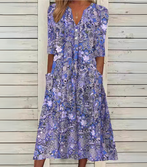 Rosa | Lightweight V-Neck Midi Dress