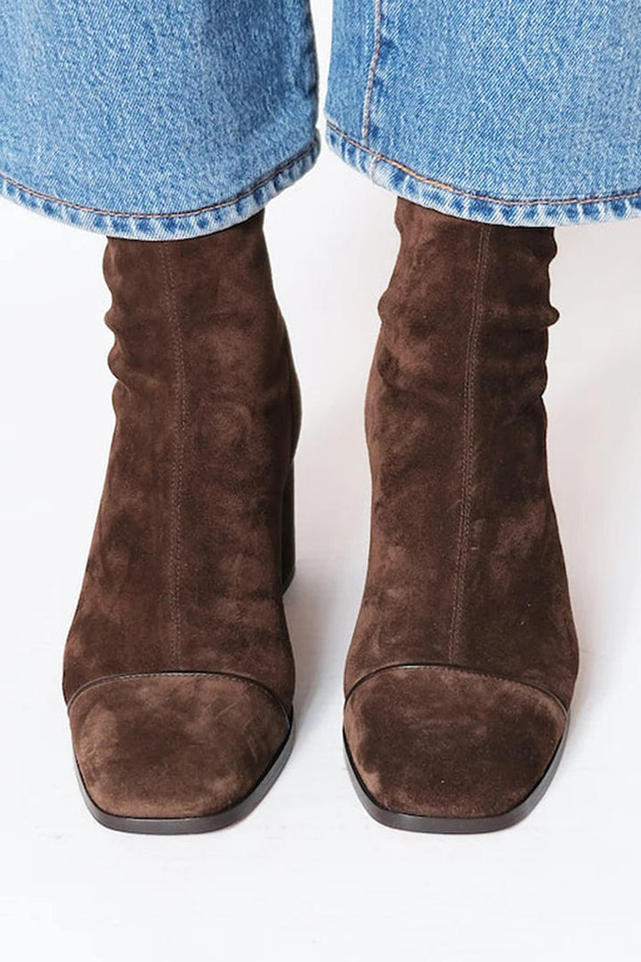 FABIENNE – SUEDE BLOCK-HEEL ANKLE BOOTS