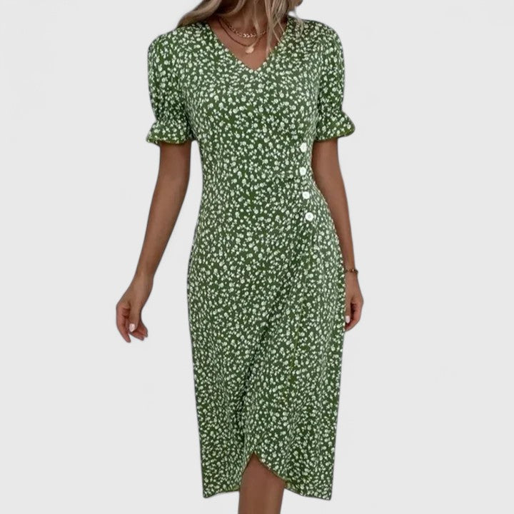 LEILA – BLOOMING CHARM WRAP DRESS