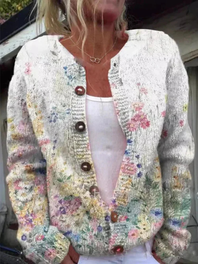 LILA | Floral Pattern Cardigan