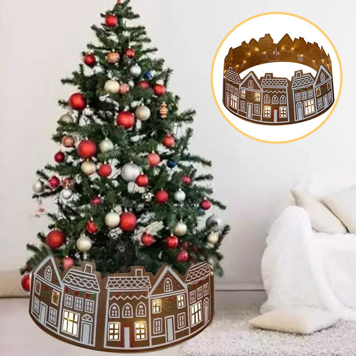Azura | LED Gingerbread House Christmas Tree Collar Tree Skirt