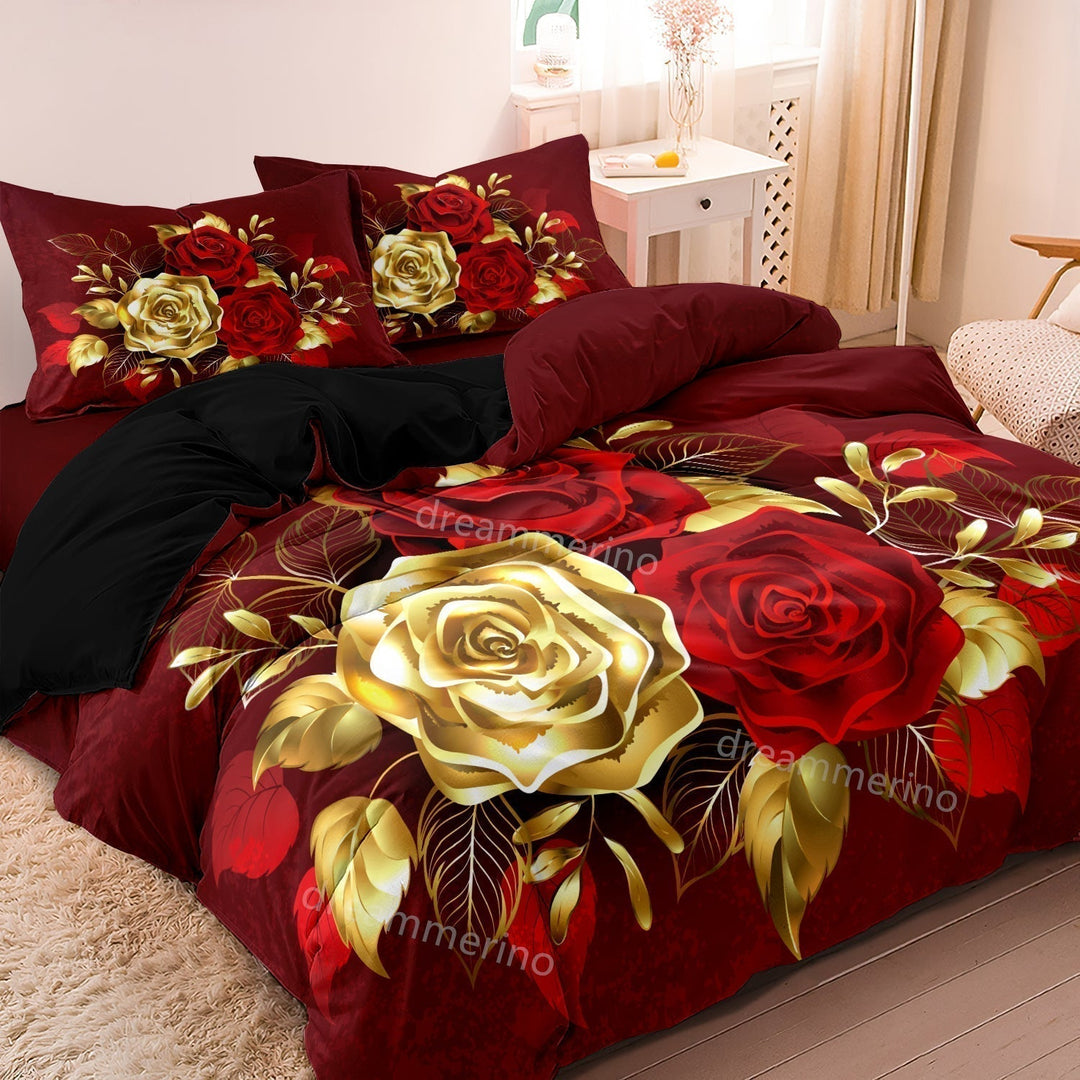 BowLift | RoseAllure - Romantic Scarlet Rose Duvet Set