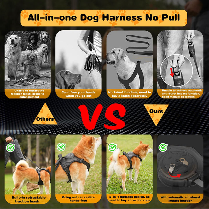 Azura | mamymarket™ - Dog Harness and Retractable Leash Set All-in-One