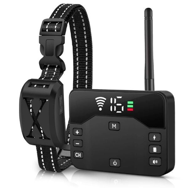 Azura | 2-in-1 Wireless Pet Training Collars and Dog Fence Sound Check Electric and Vibrating Shock Dog Collar Fence From 65 to 1640 Feet