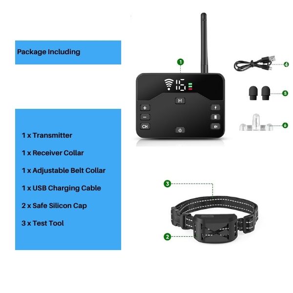Azura | 2-in-1 Wireless Pet Training Collars and Dog Fence Sound Check Electric and Vibrating Shock Dog Collar Fence From 65 to 1640 Feet