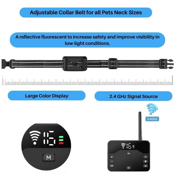 Azura | 2-in-1 Wireless Pet Training Collars and Dog Fence Sound Check Electric and Vibrating Shock Dog Collar Fence From 65 to 1640 Feet