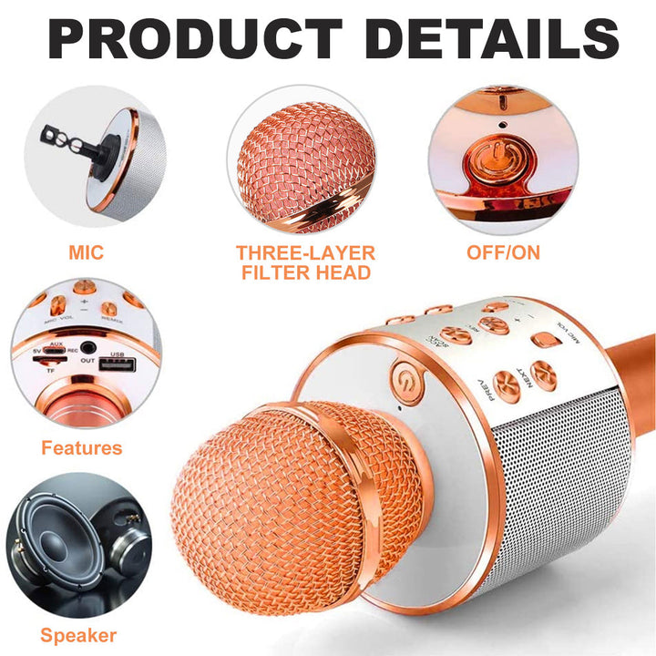 Azura | Rechargeable wireless Bluetooth karaoke microphone