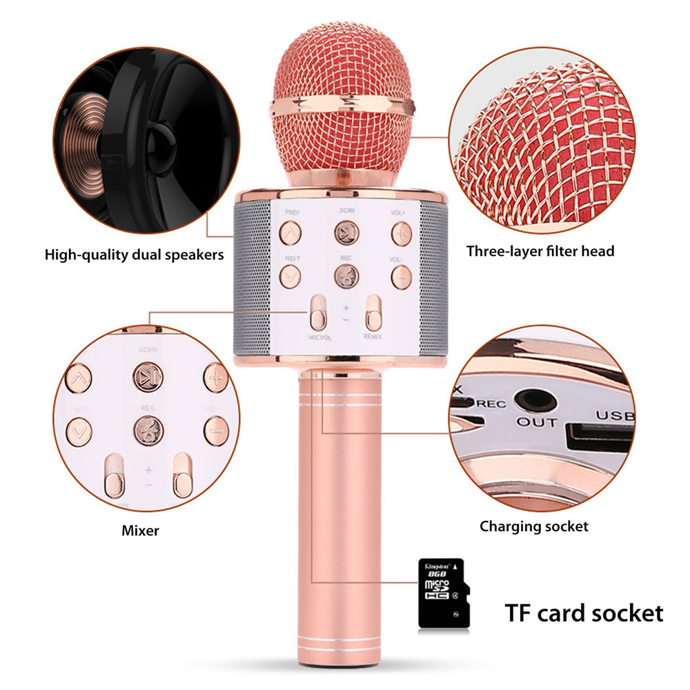 Azura | Rechargeable wireless Bluetooth karaoke microphone