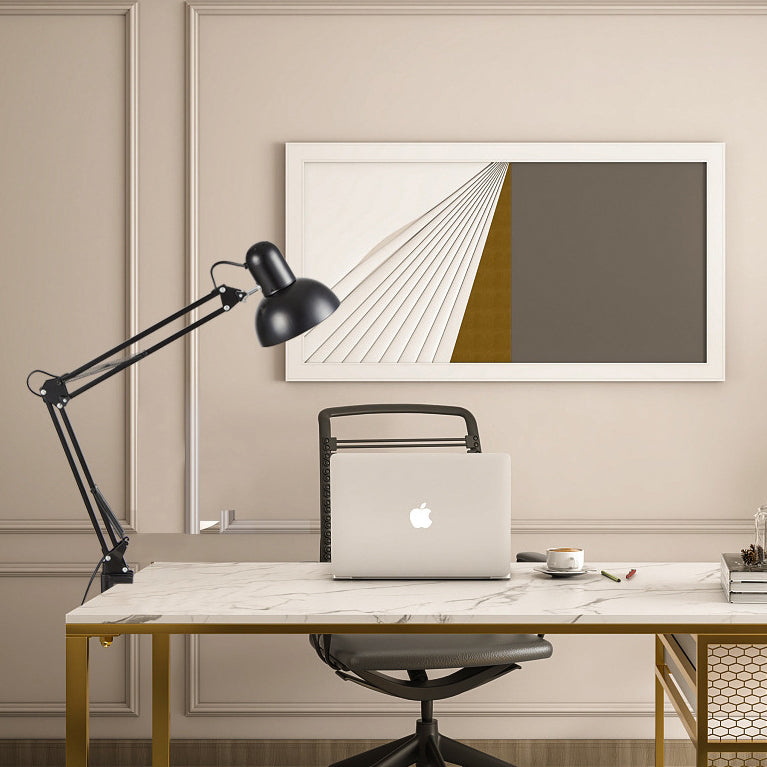 BowLift | Modern minimalist retractable table lamp with long arm and clip made of ABS with 1 light for the bedroom