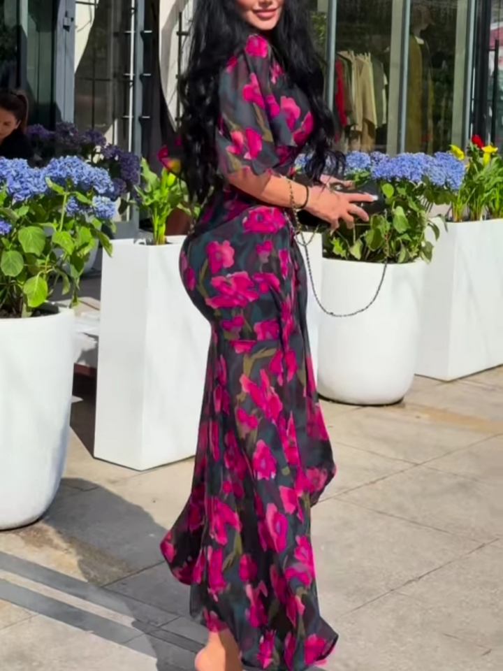 VIVIANA – BLOOMING ELEGANCE WRAP MAXI DRESS