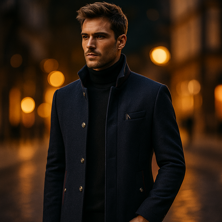 Maldini – Elegant Wool Coat with Front Buttons