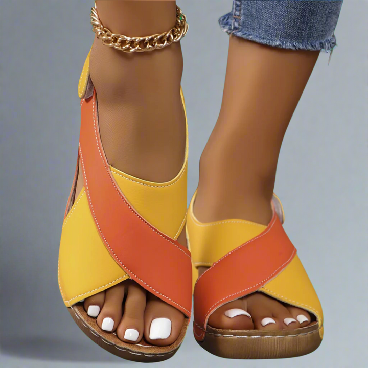 COLORBLOCK SLINGBACK SANDALS