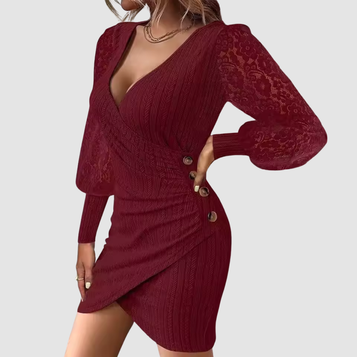 Melissa™ Elegant V-Neck Dress