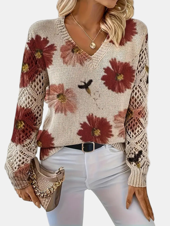 BRIANNA – BLOOMING CHIC KNIT SWEATER