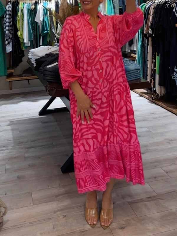 Chloe | Printed V-Neck Dress