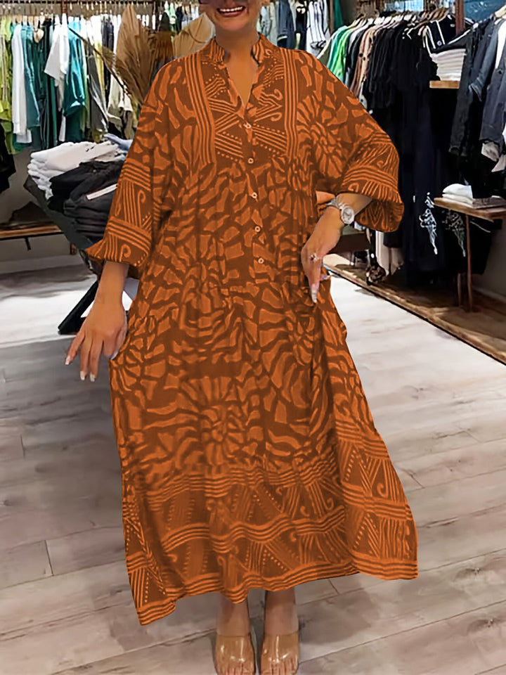 Chloe | Printed V-Neck Dress