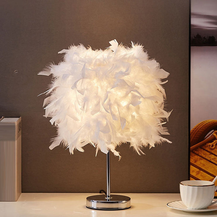 BowLift | White Cylindrical Table Lamp Simplicity Single Bulb Spring Table Lamp