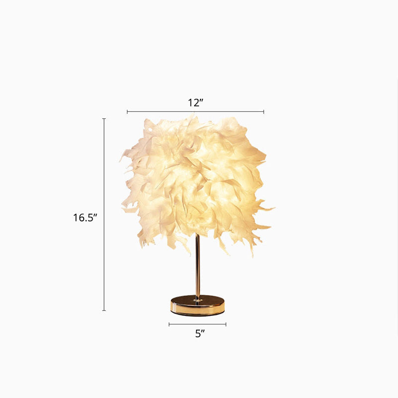 BowLift | White cylindrical bedside lamp simplicity single bulb spring bedside lamp