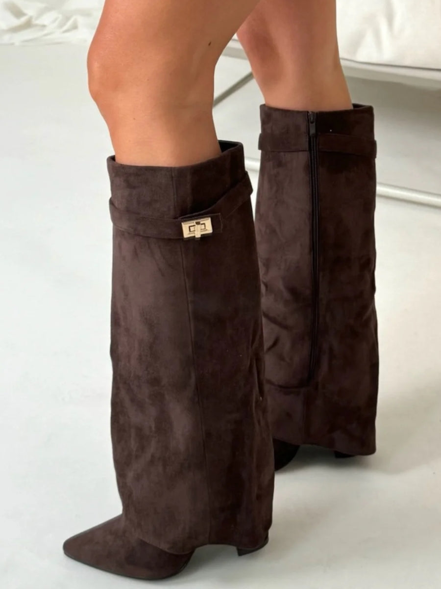 ALINA – CHIC SLOUCHY SUEDE KNEE-HIGH BOOTS